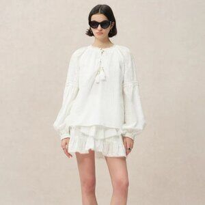 Vicky Puff Sleeve Top and Skirt in Fine Cotton Voile